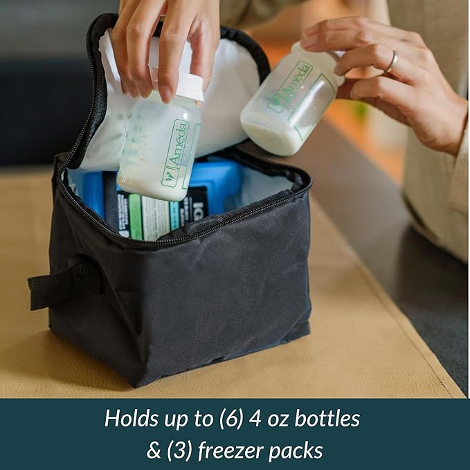 Ameda MYA Cool N Carry Portable Breast Milk Cooler Bag | Breastmilk Storage | Includes Insulated Cooler Bag & 3 Freezer Packs-CubbioJoy