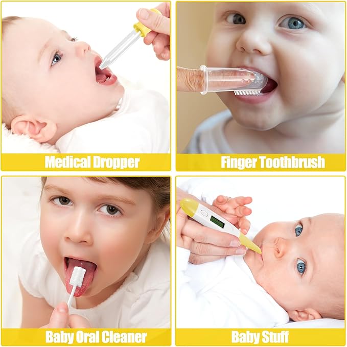 Baby Healthcare and Grooming Kit for Newborn Kids, 24PCS Upgraded Safety Baby Care Kit, Newborn Nursery Health Care Set, Baby Care Products (Yellow)-CubbioJoy