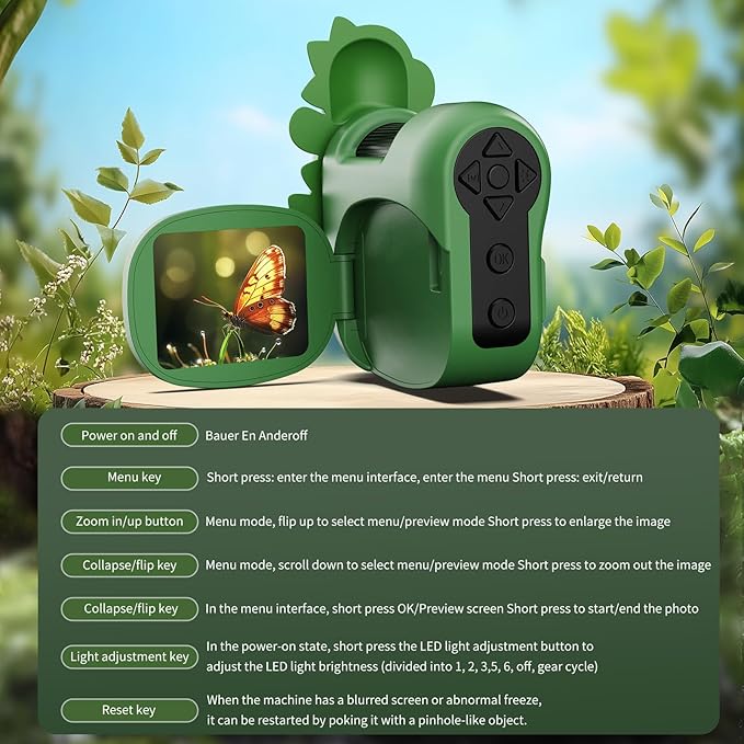 1600X Handheld Microscope for Kids 2" IPS Screen Kit Mini Pocket Digital Microscopes STEM Science with Slides Photo Video Rechargeable Portable Scope Gift for Ages 6-12 (Green)-CubbioJoy