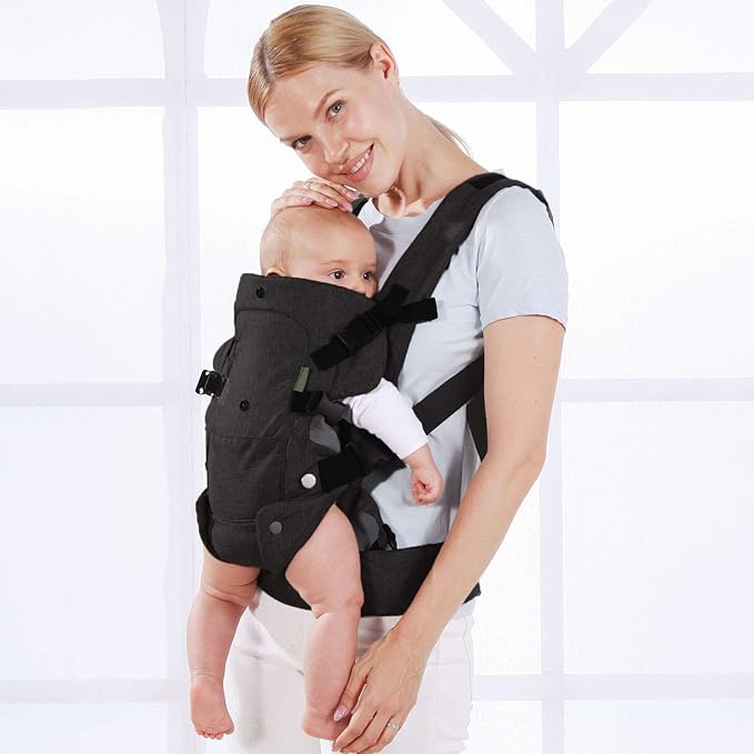 Baby Carrier Wrap,Baby Carriers Newborn to Toddler,Cozy Baby Holder Carrier Lightweight,Adjustable Baby Sling Support for Infant 7-45lbs Girl and Boy,Front Back All Positions,Shower Gift-Black-CubbioJoy