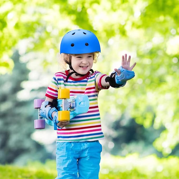 Kids Bike Helmet Set Adjustable for Children, Boys, Girls and Teenagers Aged 3-8 Years Includes Elbow, Knee, Wrist Guards Children's Helmet Protection Set for Bikes SkateboardsRollerskates-CubbioJoy