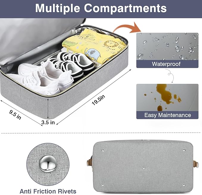 ITIEZY Diaper Bag Tote for Baby - Large Mommy Bag with Portable Changing Pad Pacifier Case, Hospital Bags Travel Baby Bag-CubbioJoy