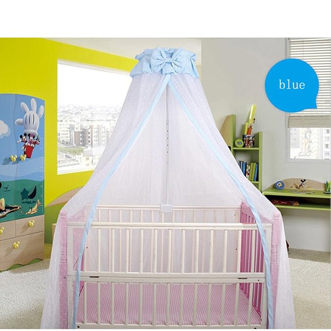 CdyBox Breathable Crib Netting Bed Curtains Canopy for Kids Mosquito Net Bedroom Decor (Blue, Mosquito net)-CubbioJoy