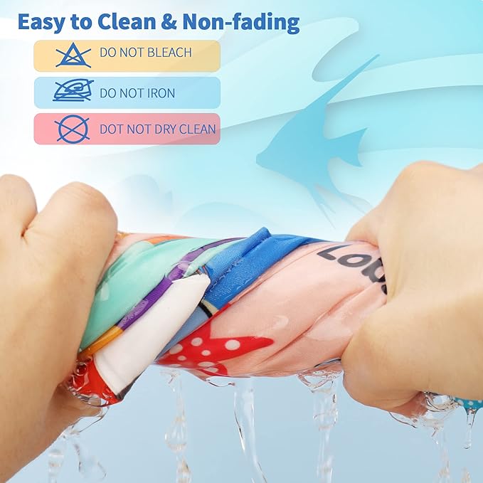 BARMACO Baby Soft Books, Touch and Feel Crinkle Cloth Books for Babies, Infants & Toddlers, Learning Toys Gifts for Boys & Girls, Early Development Interactive Sensory Toys, Ocean Animal Tails Books-CubbioJoy