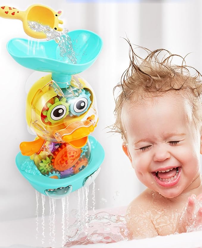 Bath Toys for 12 24 36 Months Babies, Bathtub Toys for Toddlers Kids Ages 1-3, 4-8, Waterfall Bath Toys for Boys and Girls, Small-CubbioJoy