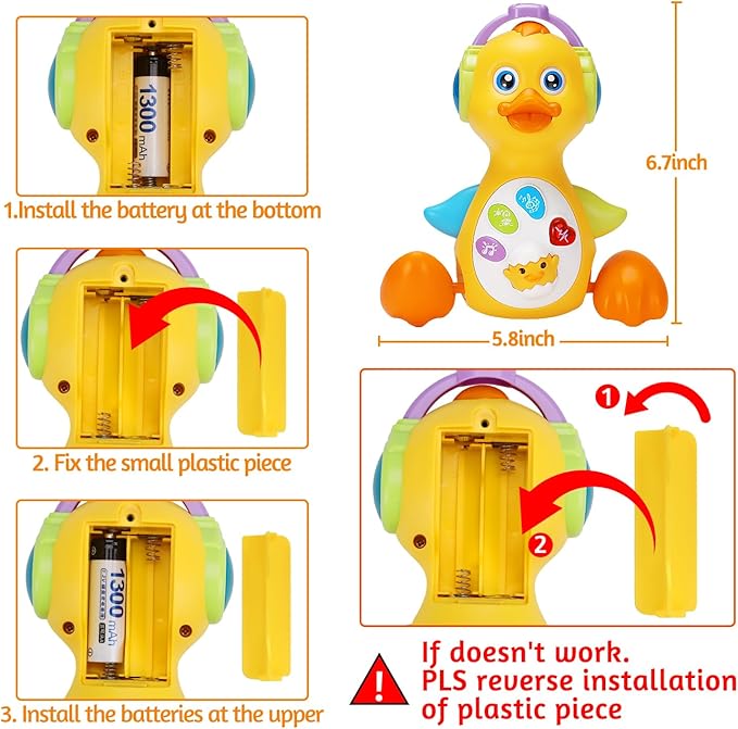 Baby Musical Duck Toy Dancing Crawling Tummy Time, Light Up Infant Toys 0-3-6 6-12 12-18 Months Gifts for 1 2 Year Old Boys Girls Baby Learning Development Toddler Toys Age 0-2-CubbioJoy