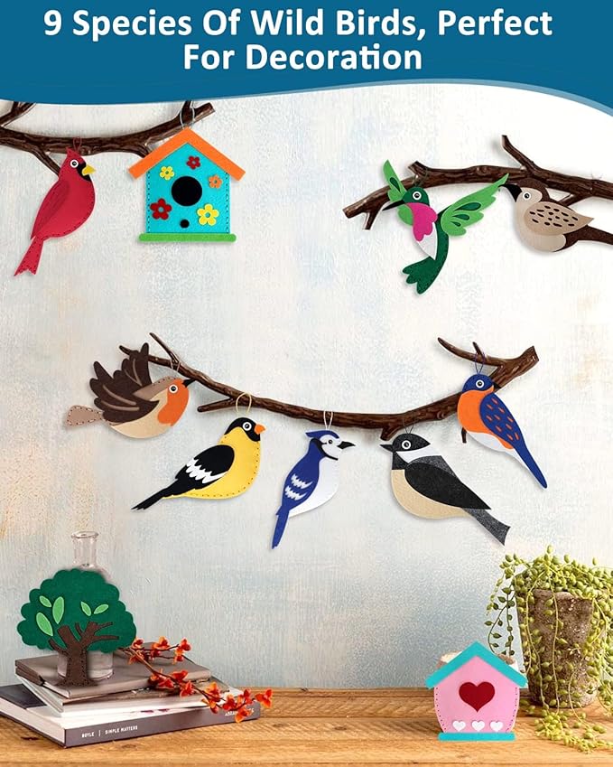 CiyvoLyeen Wild Birds Sewing Craft Kit Animal Sewing Kit for Boys and Girls Beginners Set of 12 Sewing Projects Gift for Kids-CubbioJoy