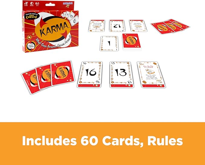 KARMA Card Games for Kids – Kids, Family Games Night, Multi-Player, Screen Free, Travel Games, Playing Cards, What Goes Around, Comes Around, Ages 8+-CubbioJoy