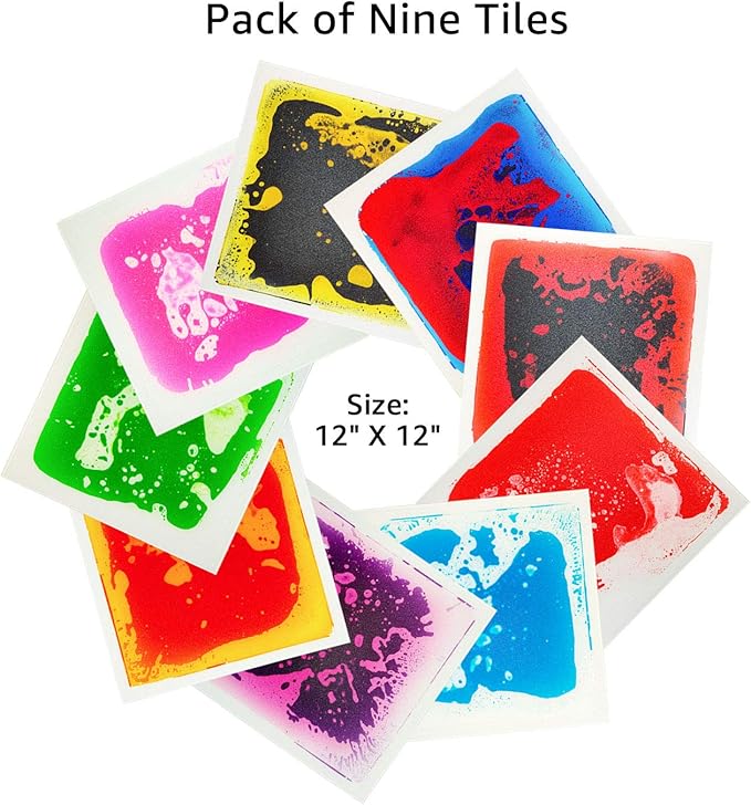 Art3d Liquid Fusion Activity Play Centers for Children, Toddler, Teens, 12" X 12" Pack of 9 Tiles-CubbioJoy