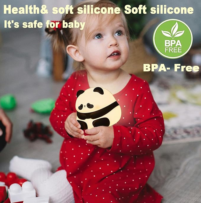 DREAMING MY DREAM Cute Panda Night Light, LED Squishy Novelty Animal Night Lamp, 3 Level Dimmable Nursery Nightlight for Breastfeeding Toddler Baby Kids Decor, Cool Gifts for Kids-CubbioJoy