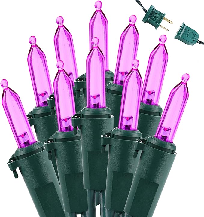 Brizled Purple Halloween Lights, 33ft 100 LED Halloween Lights Outdoor, Connectable Purple String Light 120V UL Certified Christmas Tree Light, Indoor Xmas Light for Xmas Tree Party Home Decorations-CubbioJoy