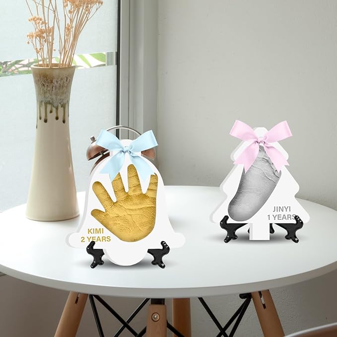 Baby Hand & Footprint Keepsake Kit - Personalized Handprint Footprint Ornament for Newborn Babies, New Mom Gifts, Baby Shower & Registry, Nursery Picture Frame, Pet Paw Print Ornament-CubbioJoy