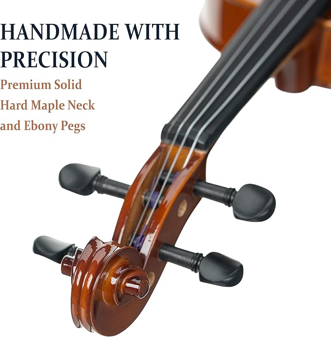 Cecilio 3/4 Violin Solidwood Violin with D'Addario Prelude Strings, Bow, Rosin, Tuner, Shoulder Rest & Lesson Book – Ideal for Beginners-CubbioJoy