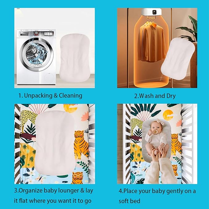 Baby Lounger for Newborns, Baby Nest & Floor Cushion, Soft Cotton, Portable Diaper Changing Pads for Boys & Girls 0-12 Months(English Apricot)-CubbioJoy