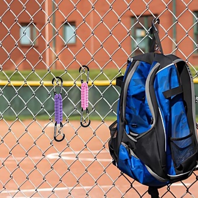 BRAVESHINE Paracord Keychain Carabiner Clip, D Ring Lanyard Hanger Stroller Hook for Water Bottle, Key, Backpacks, Men, Women-CubbioJoy