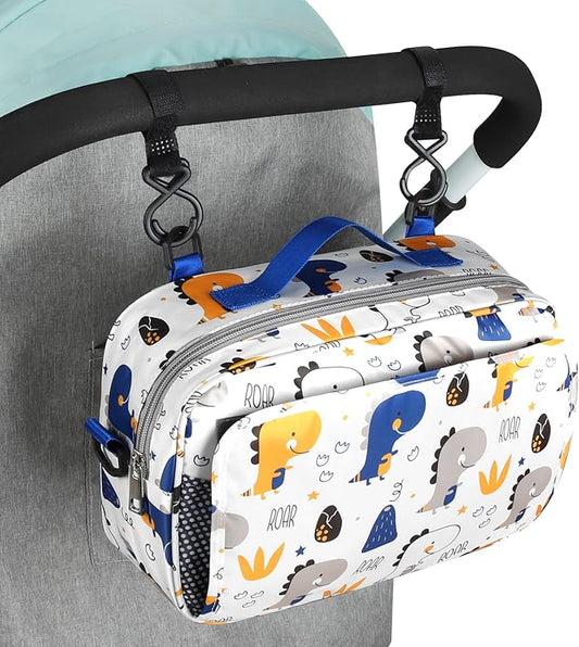 Accmor Stroller Organizer, Universal Stroller Organizer with Insulated Cup Holder Pocket, Dual Purpose Large Capacity Stroller Bag Caddy, Stroller Accessories Fits for Uppababy, Doona, Nuna Strollers-CubbioJoy