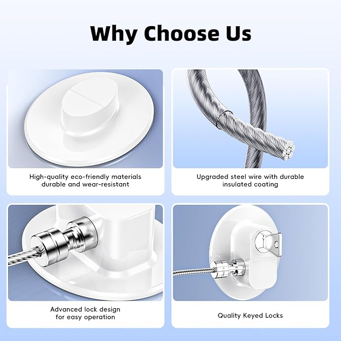 2 Pack Refrigerator Lock with Sticky Adhesive Pads, Child Proof Refrigerator/Fridge/Freezer Door Lock for Toddlers and Kids, Baby Safety Locks for RV Refrigerator, Cabinets and Drawers, Oven (Patent)-CubbioJoy