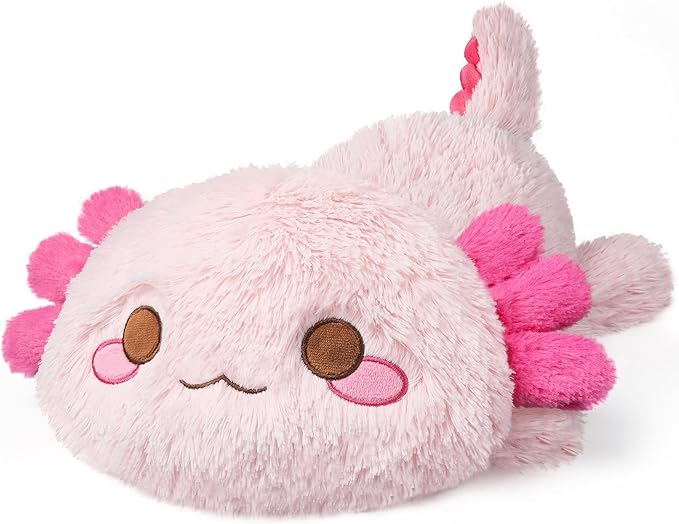 Cuckool Pink Axolotl Stuffed Animals, Microwavable Stuffed Animals Heating Pad for Cramps, Pain Stress Relief, Heatable & Coolable Lavender Scented Plush Toys for Anxiety, Women & Kids Bedtime-CubbioJoy