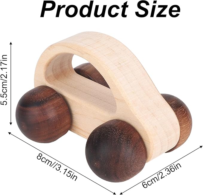 BOXOB Wooden Toys Cars, VehicleToy for Fine Motor Skill Development Wood Baby Push Race Car for Kids Toddlers Baby Boy Girl Birthday Nursery Decor Gift (Color 2)-CubbioJoy