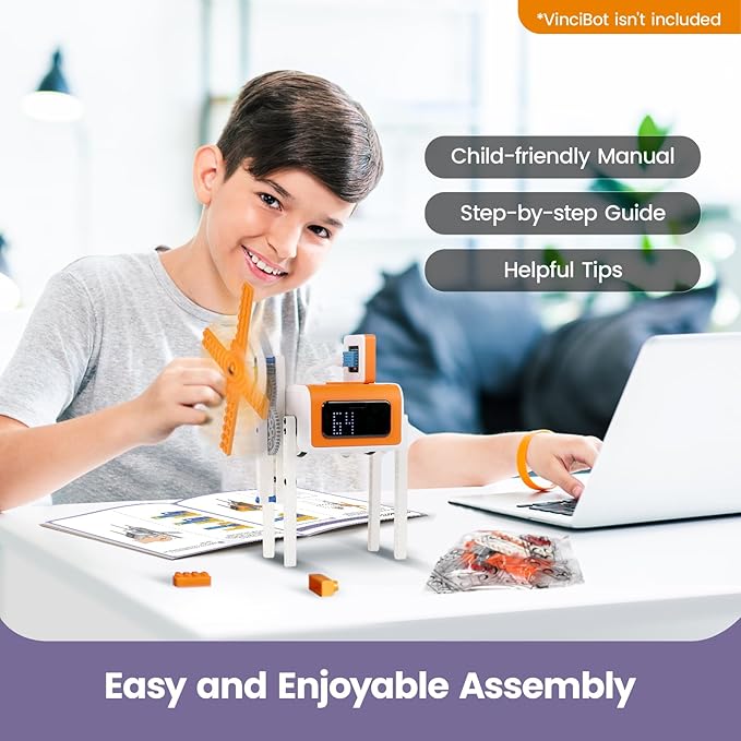 Inventor Kit for VinciBot Coding Robot, Electronic STEM Kit with programmable Module to Learn Programmable Electronic Projects for School Classroom Kids Ages 8+-CubbioJoy