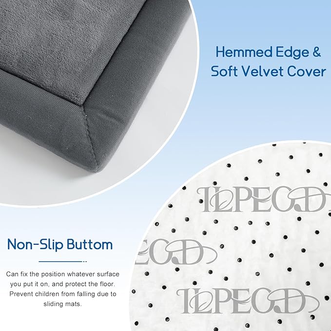 Baby Play Mat 1.2" Thick Memory Foam Nursery Rug Area Rug, 9’2” X 6’7” Yoga Mat Playmat Crawling Mat for Baby,Toddlers, Infants, Kids,Floor Mat Tatami Mat for Living Room with Non-Slip(Grey)-CubbioJoy