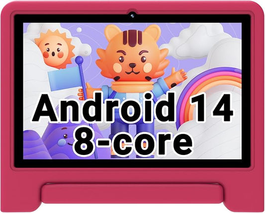 ApoloSign Kids Tablet 2025, 10.1 inch Tablet for Kids, Octa-core, 6 GB RAM, 64GB ROM Tablets for Toddlers with Parental Control, 8-hr Battery, Wi-Fi6, BT5.0, Droop-Proof Case (Pale Pink)-CubbioJoy