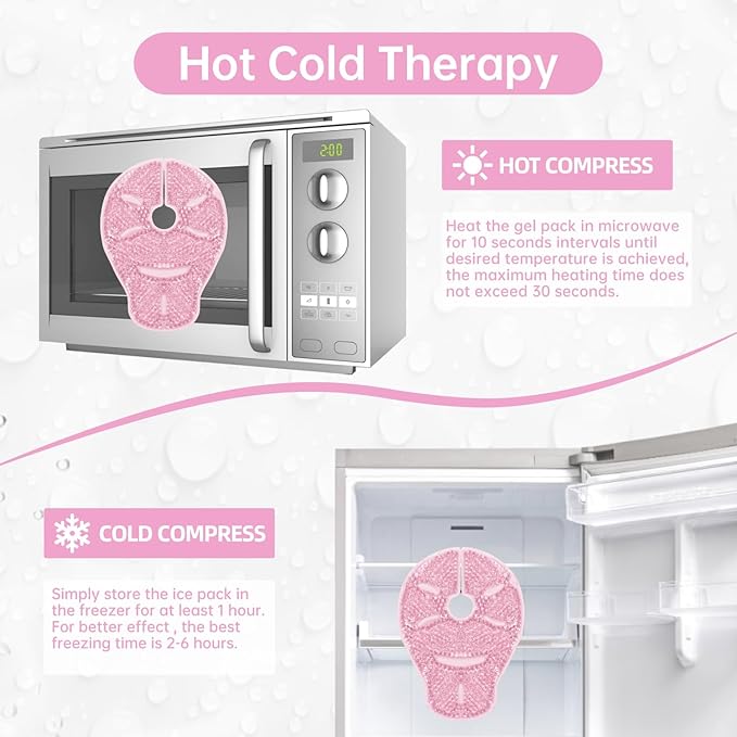 Breast Therapy Ice Packs Large Hot Cold Breast Pads, Nipple Cooling Gel Pads for Clogged Milk Duct Relief, Engorgement, Breast Augmentation Surgery, Breastfeeding Essentials for New Moms, 2 Pack-CubbioJoy