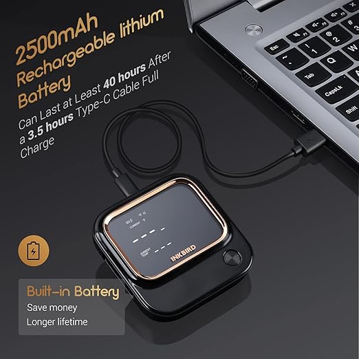 5GHz WiFi & Bluetooth 5.1 Meat Thermometer, Inkbird WiFi Grill Meat Thermometer for Grilling Smoker BBQ Cooking with 4 Probes, IBT-26S Wireless APP Control, Alarm Timer, Backlit LCD, Rechargeable-CubbioJoy