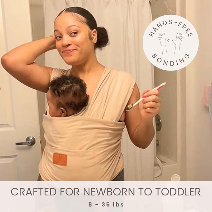 Baby Wrap Carrier - Premium Cotton Baby Carrier Wrap for Newborn to Toddler- Infant Carrier- Baby Holder One Size Fits All with Front Pocket (Black) by Max&so-CubbioJoy