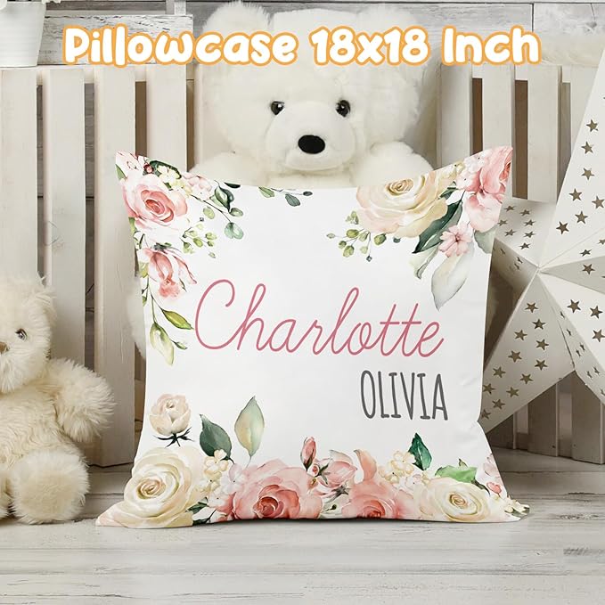 Custom Crib Bedding Set - Highland Cow Design Personalized Name Baby Nursery Bed 3 Pcs Set - Chic Soft Blanket with Dotted Backing, Sheet, Pillowcase for Newborn Girls Boys Gifts Color02-CubbioJoy