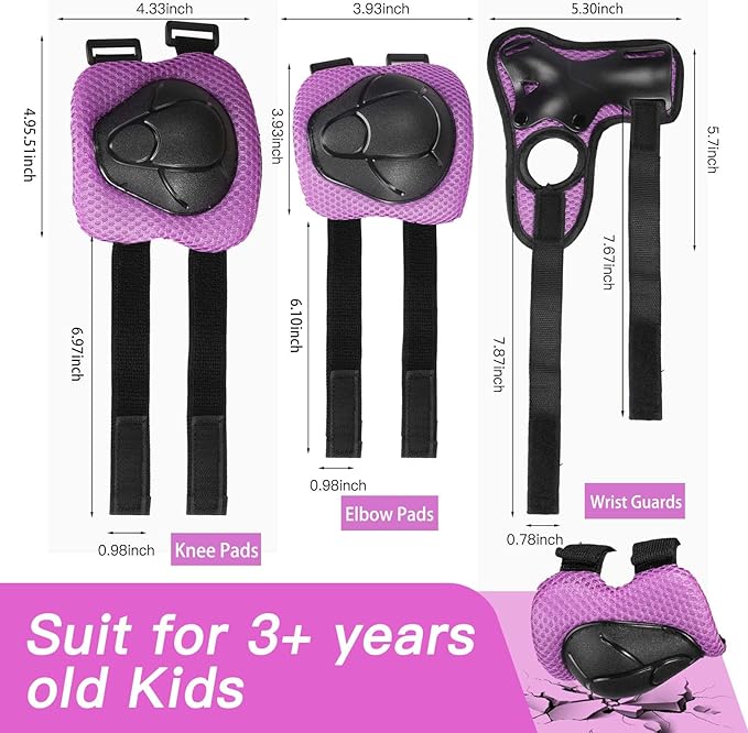 Kids Bike Helmet Set Adjustable Helmet for Ages 3-15 Kids Toddler Boys Girls Youth, Multi-Sport Bicycle Skateboarding Football Rollerskating Scooter Rollerblade Balance Bike Helmets-CubbioJoy