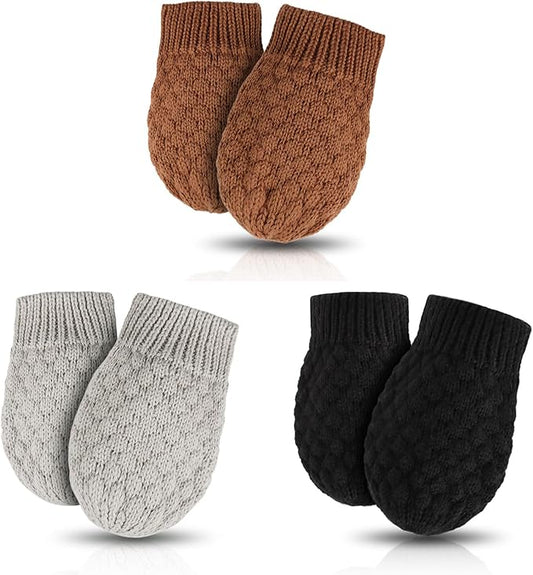 Baby Knit Mittens Toddler Boys Girls Gloves Winter Infant Newborn No Scratch Mitten 0-3 Years-CubbioJoy