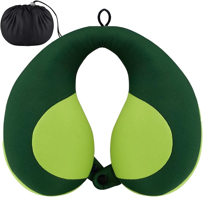 INFANZIA Kids Chin Supporting Travel Neck Pillow, Helps Support Head and Neck, Comfortably Designed for Head, Neck, and Chin Support - Gifts for Toddler/Child/Kids, Green-CubbioJoy