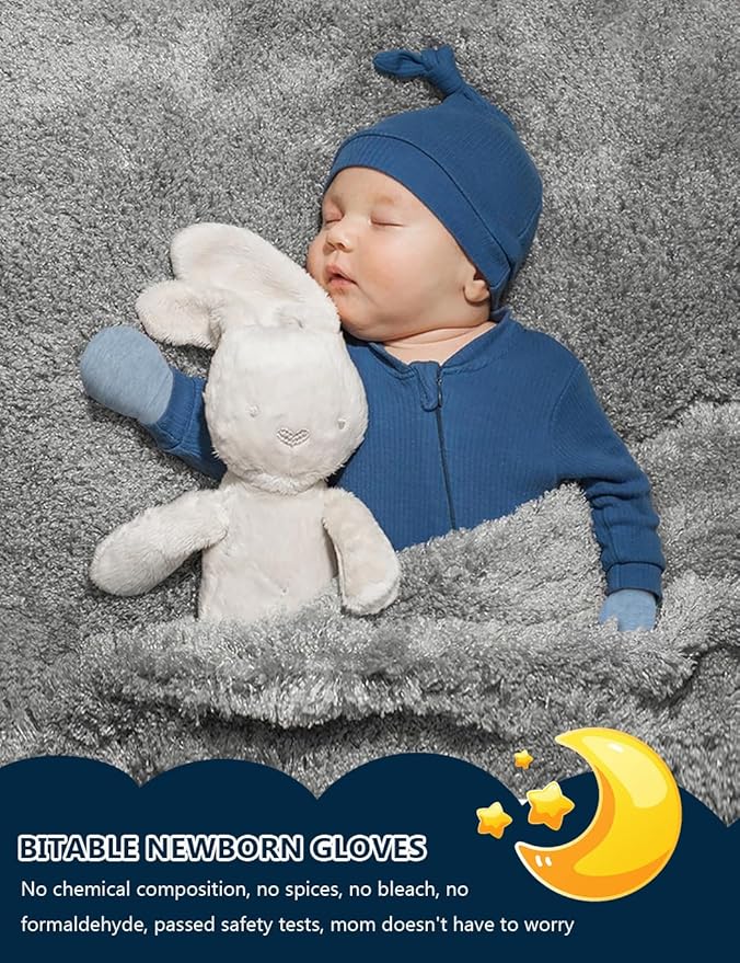 Cute Baby Mittens Newborn, No Scratch Baby Boy Mittens, Baby Girl Hat Gloves for Toddlers, Infant, Newborn-CubbioJoy
