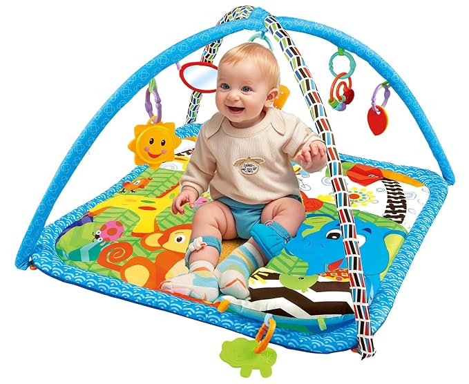 Baby Gyms Play Mats Toddler Fold Acctivity Gyms Play Mat Colorful Baby Pad with Animal Toys, Giraffe-CubbioJoy