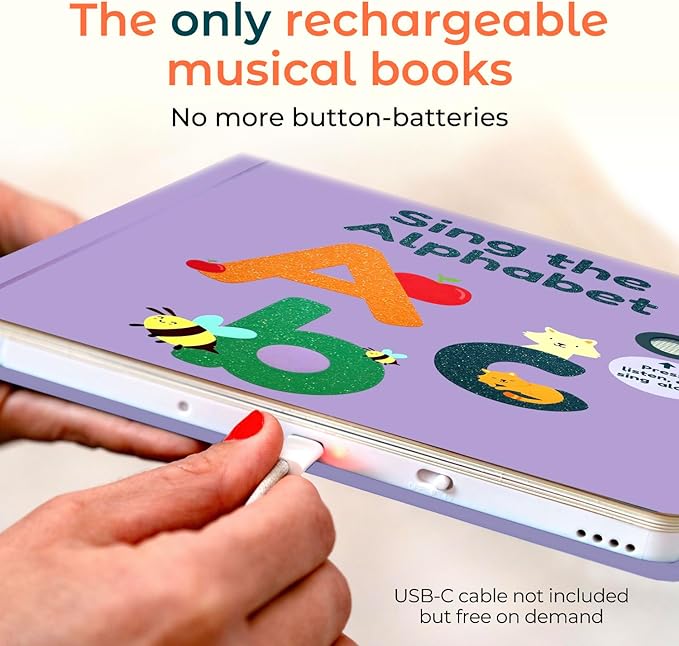 Cali's Books Alphabet Book for Toddlers 1-3 - Learn ABC, Musical Books for Kids, Interactive Talking Baby Toddler Sound Book, Educational Song Learning Toys, Singing and Speech Music Toy for Babies-CubbioJoy