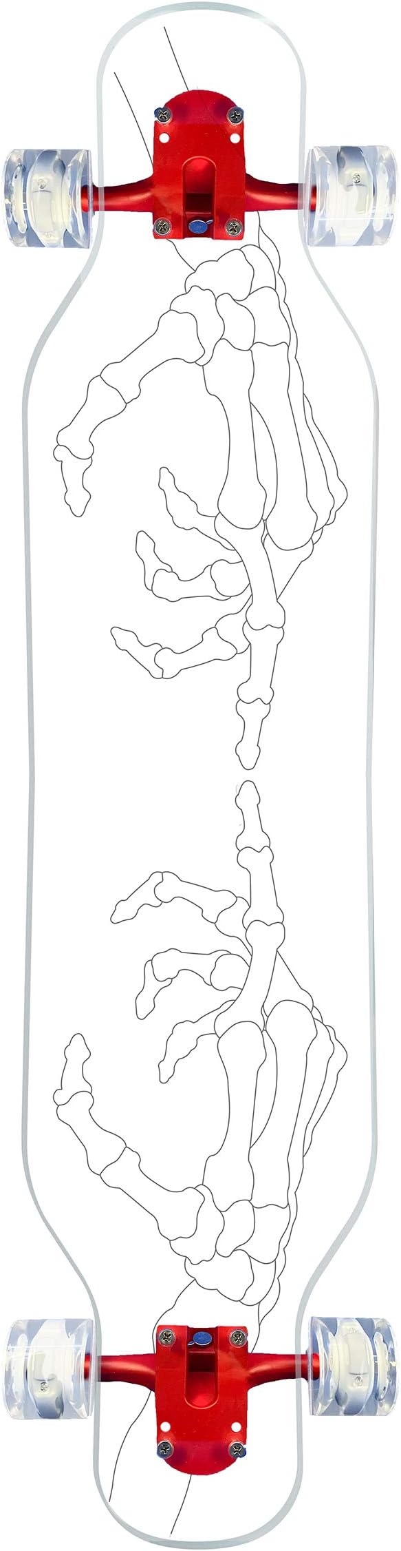 Clear Longboard Skateboard - Transparent Acrylic Long Boards with Light-Up LED Wheels for Smooth Rides - Ride The Streets in Style with Longboard Built for Beginners & Pros Alike-CubbioJoy