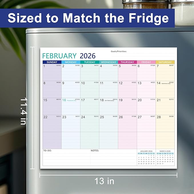 2025-2027 Magnetic Fridge Calendar 21 Monthly Magnetic Calendar for Refrigerator Planner Runs from October 2025 Until June 2027 Easy Organizing Markers Tearable (Multicolor)-CubbioJoy