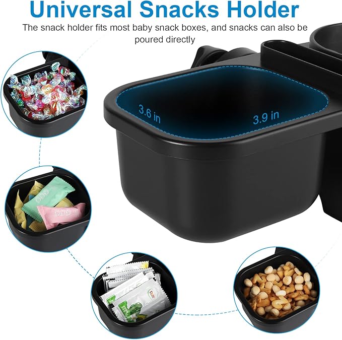 Accmor Stroller Cup Holder with Tray, Universal Cup Holder, Bike Bottle Holder, 360° Rotatable Large Caliber Drinks Holder for Stroller, Bike, Wheelchair, Walker-CubbioJoy