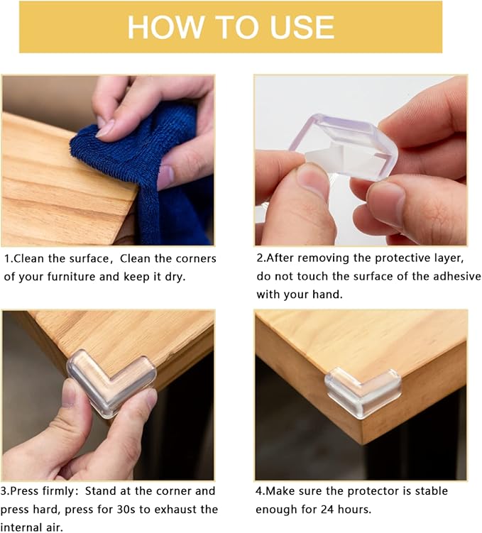 24 Pack Corner Protectors, Corner Guards, Table Corners, Corner Protector Baby, Furniture Corner Protectors, Corner Guards for Furniture, Corner Bumpers, Table Corner Protector for Baby-CubbioJoy