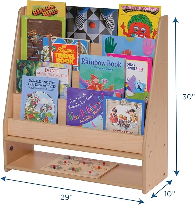 Angeles Value Line Book Display, Classroom Organization, Kids Bookshelf, Assembly Required, 29" L x 10" W x 30" H-CubbioJoy