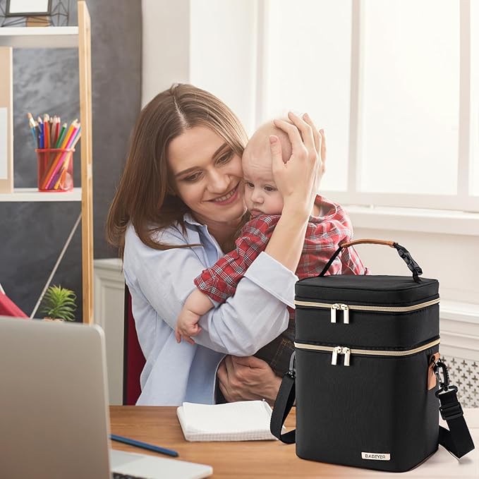 Breastmilk Cooler Bag with Ice Pack Fits 6 Baby Bottles Up to 9 Ounce-CubbioJoy