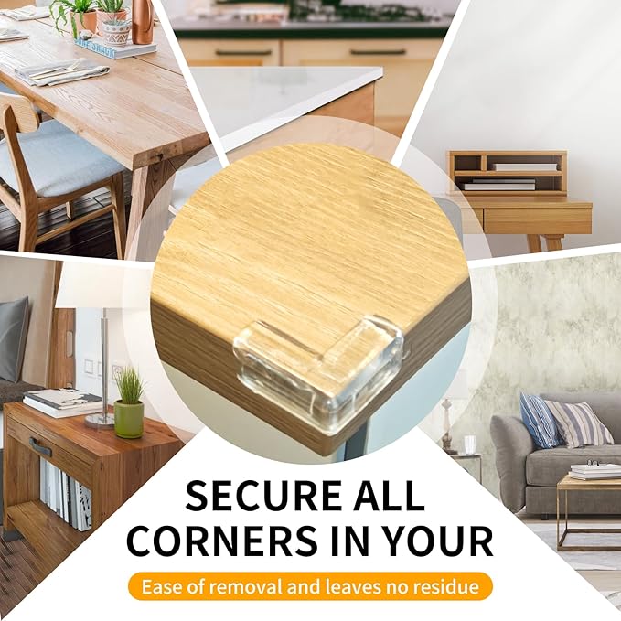 40 Pack Corner Protector Baby, L-Shaped Baby Proof Corners and Edges, Clear Table Corner Covers Baby, Baby Corner Protector Guards, Corner Guards for Table Edges & Sharp Corners-CubbioJoy