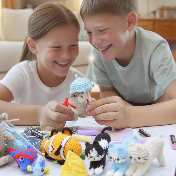 ChillFuzz Animal Crochet Kit Beginner Crochet Kit for Adults and Kids with Yarn Hook and Instructions Perfect Handmade Gift for Pet Lovers Dachshund-CubbioJoy