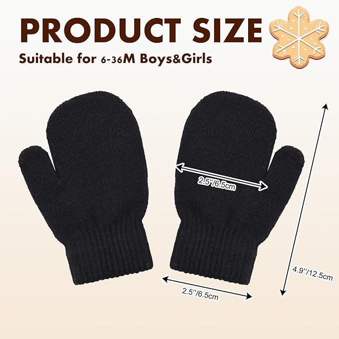 Baby Winter Mittens Toddler Stretch Knit Gloves Magic Warm Glove for Baby Boys Girls-CubbioJoy