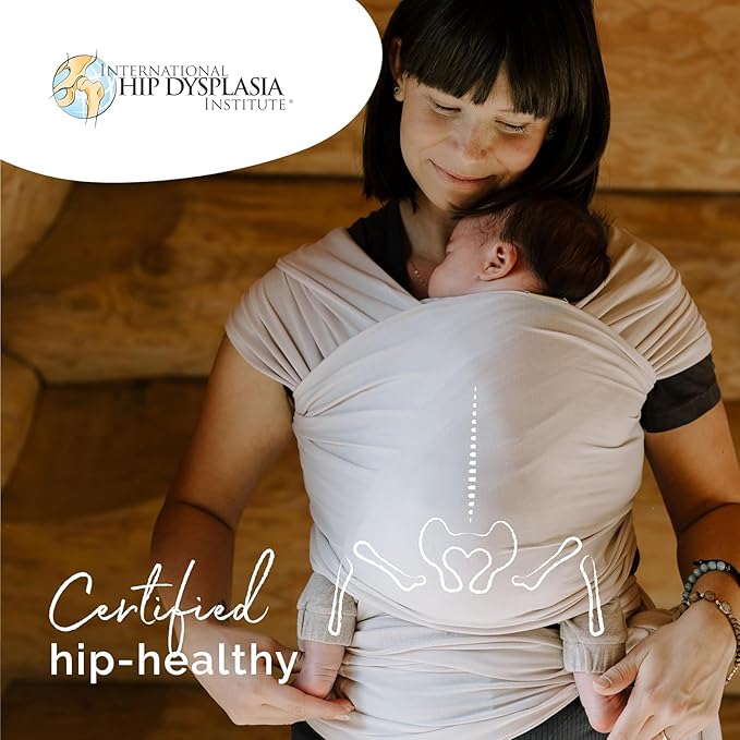 Boba Baby Wrap Carrier – Original Baby Sling Carrier for Newborns (7–35 lbs), Soft, Secure, Hands-Free & Ergonomic, Ideal for Comfortable Bonding, New Parents (Serenity Organic Stone)-CubbioJoy