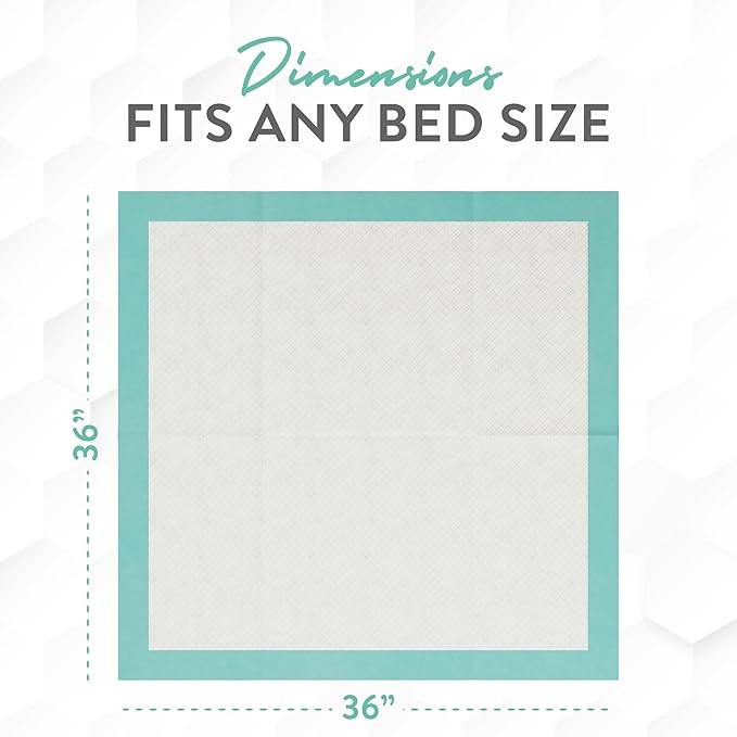 Inspire Extra Large Super Absorbent Disposable Bed Pads for Incontinence Ultra Thick and Absorbent Bed Pads Disposable Adult | Puppy Pads | Pee Pads for Adults (36" X 36" Pack of 50 W/ Adhesive)-CubbioJoy