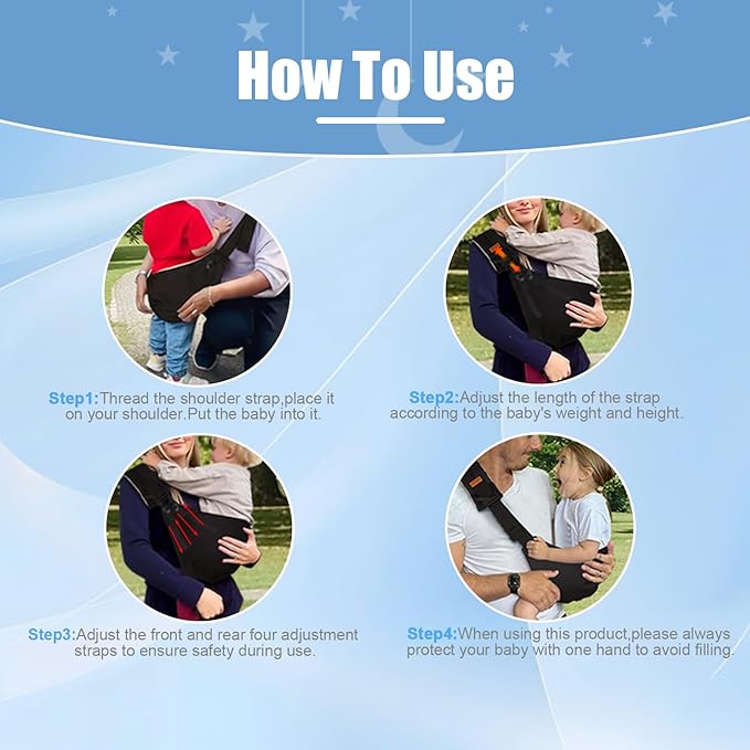 Baby Sling Carrier 2025 Baby Carrier Newborn to Toddler Sling Lightweight Baby Carrier Sling with Adjustable Straps Toddler Carrier Baby Wrap Sling for 10-30 lbs(Blue Sailboat)-CubbioJoy