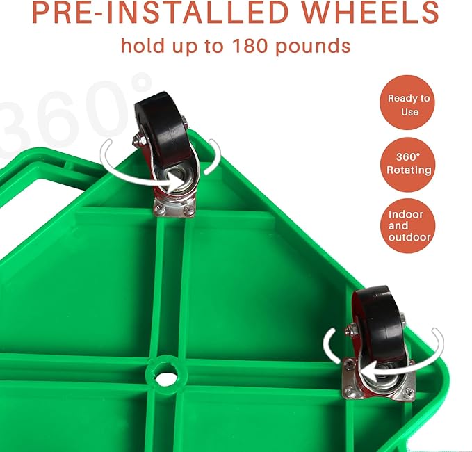 2 Plastic Scooter Boards with Handles for Kids Sitting and Sports Training, with 1 Ring, 2 Ropes and 4 Beanbags, Indoor and Outdoor Play-CubbioJoy