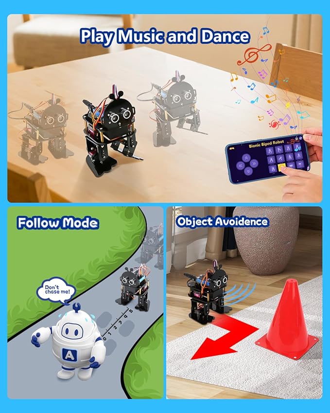 Biped Robot Kit STEM Toys Science Kit for Kids, Bionic Bipedal Robotics Programmable Coding Crafts Set for Arduino ESP32, Birthday Gift for Age 8-12 Boys Girls Teens-CubbioJoy